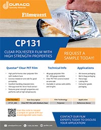 CP131 48 Gauge Clear Polyester Film with High Strength Properties
